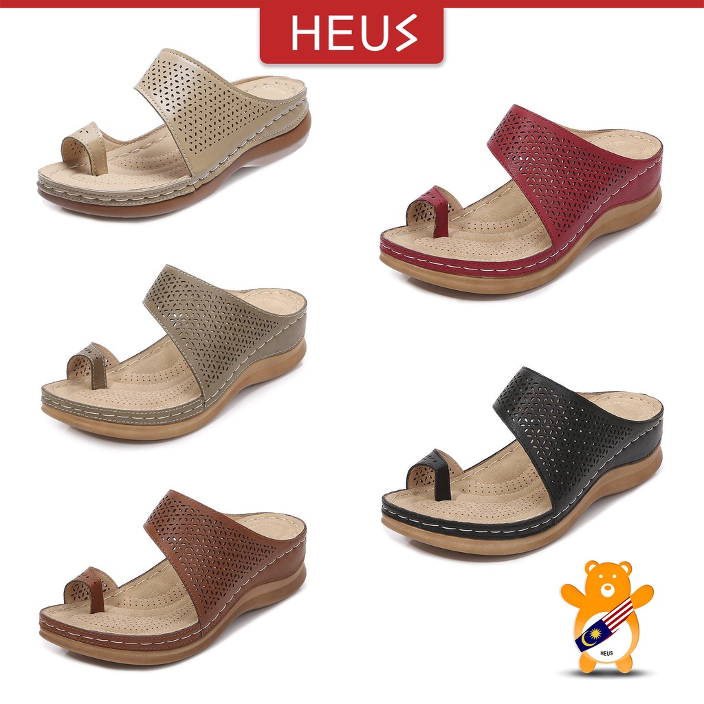 HEUS Rondel Wedge Sandals (Ready Stock) | Shopee Malaysia