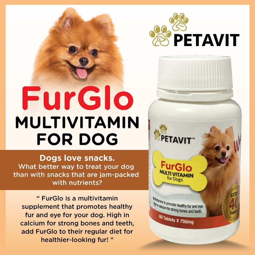 Petavit Dog Multi Vitamin FurGlo for Dog DHA & Calcium Fur Glow