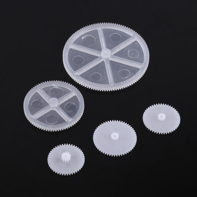 11Pcs Plastic RC Car Gears Worm Assembly for Model Robots Planes Toys White 