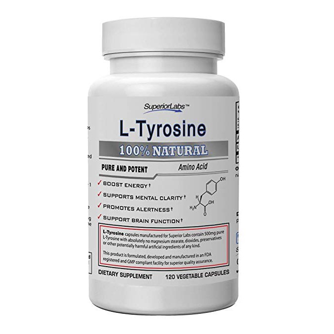Superior Labs Pure Natural L-Tyrosine NonGMO 500 mg 120 ...