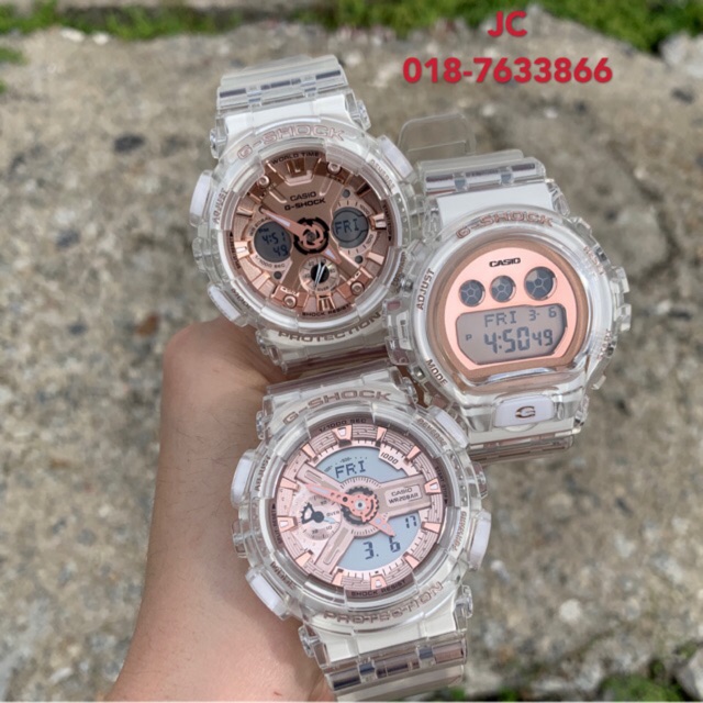 transparent g shock gold