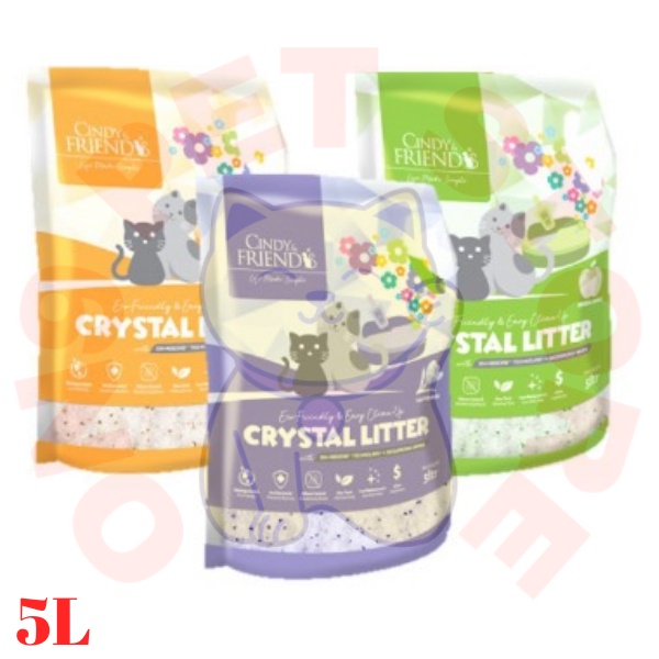 CINDY & FRIENDS Crystal Cat Litter Sand/ Pasir Kucing ( 5Liter X 1 Pack