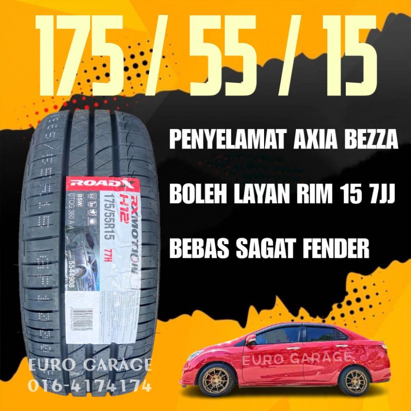 Enriquecimiento Tesauro presente RoadX (2022) TYRE TIRE TAYAR 175 55 15 RIM 15 AXIA BEZZA PERODUA 175/55/15  | Shopee Malaysia