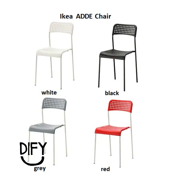 Adde Chair White Black Grey Red, Ikea Adde Chair Dimensions In Cm