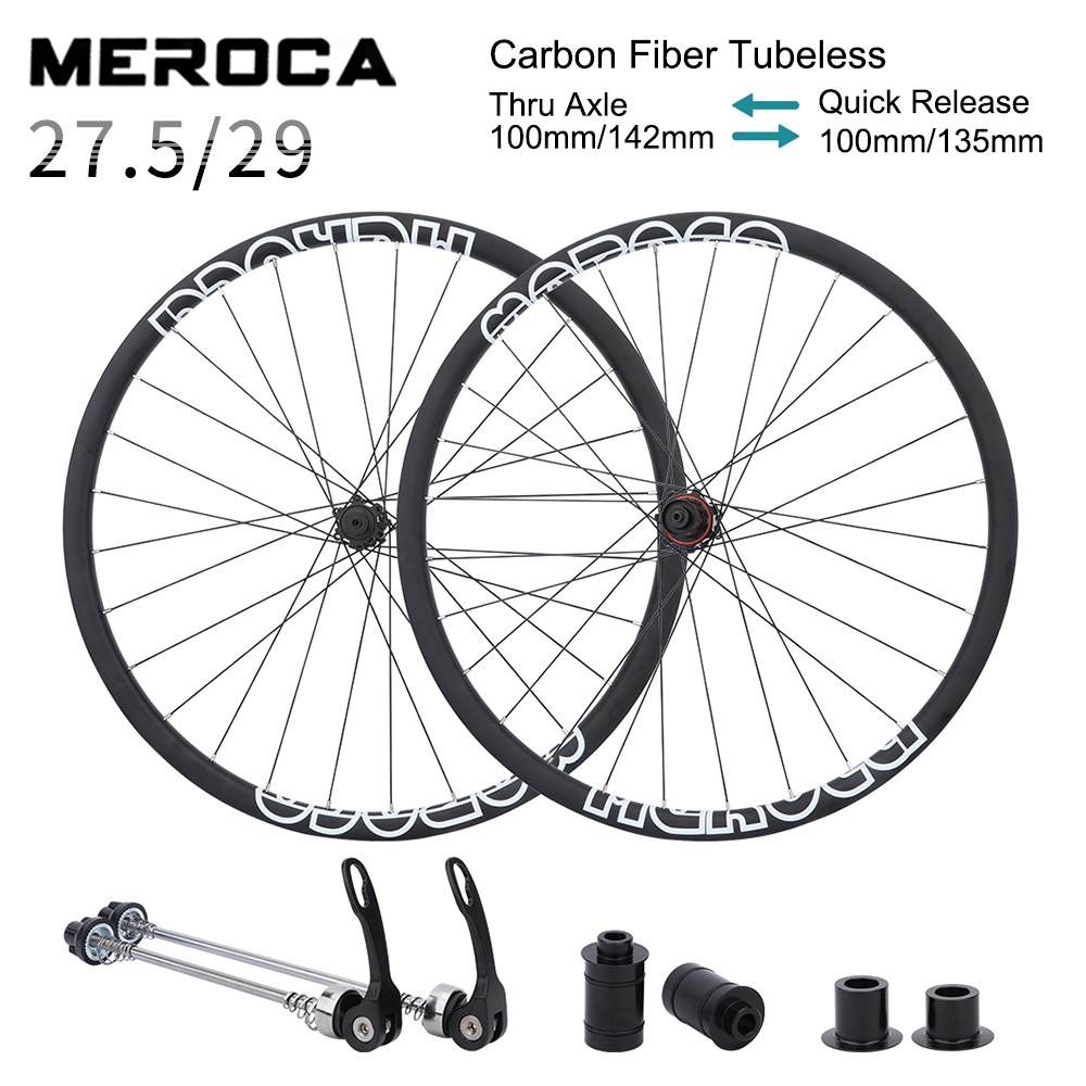 MEROCA Mtb Carbon Fiber Wheelset 27.5/29 Inch Disc Brake Straight Pull Spokes Mountain Bike