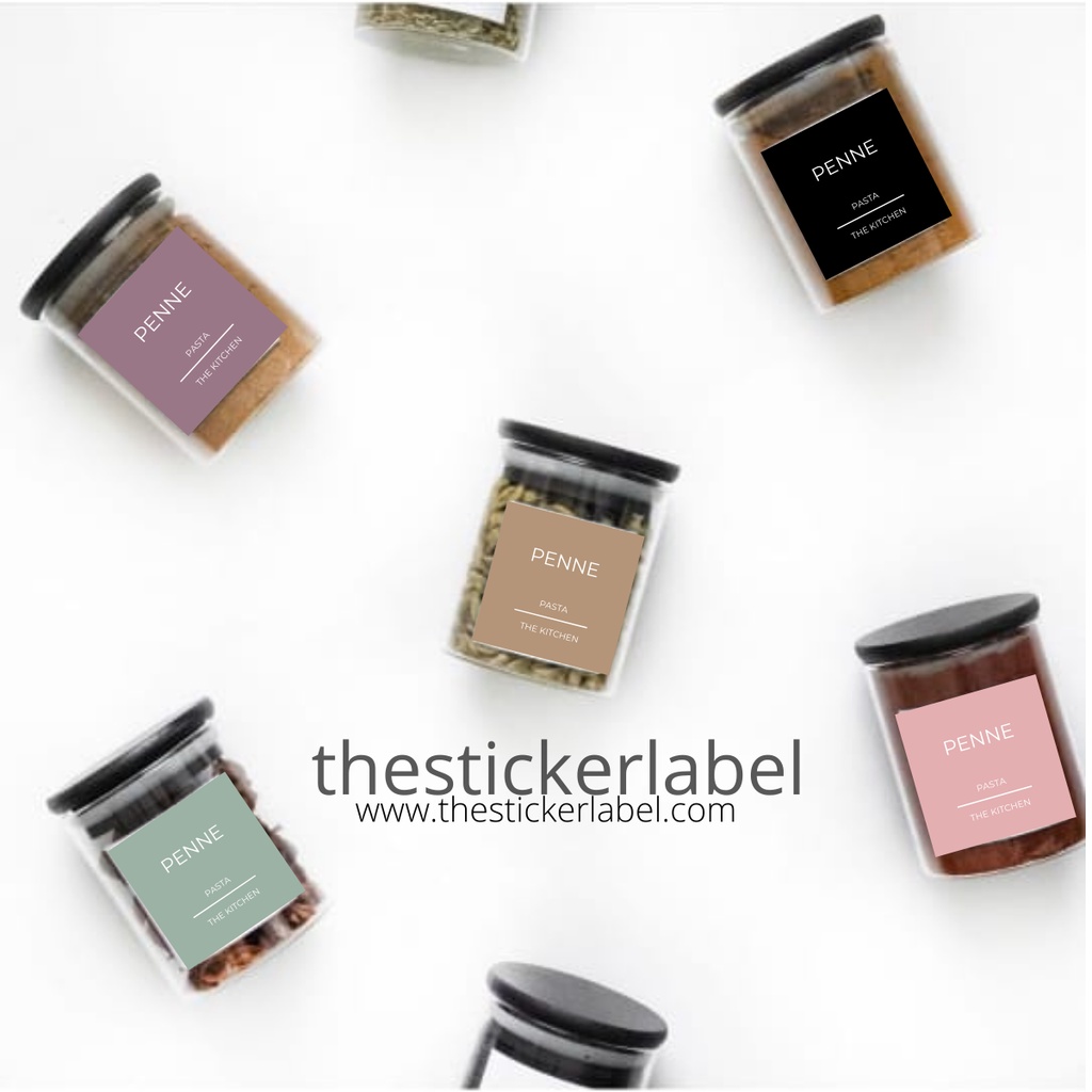 81 Pcs Sticker Dapur Waterproof Label Stiker Rempah Ratus Kalis Air Tidak mudah Koyak & Tahan