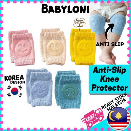 Korea Smile Face Baby Knee Protector Anti Slip Knee Pad Bayi Lutut Pads Sarung Pelapik Lutut Safety