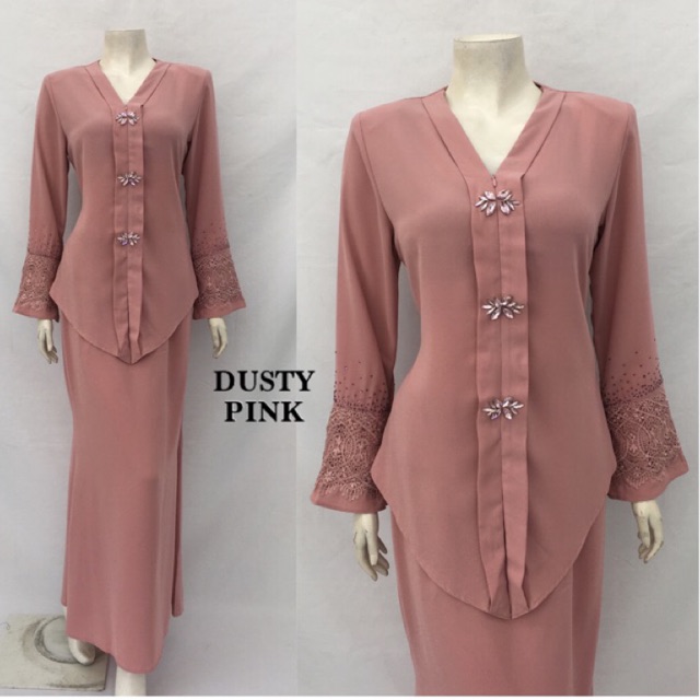 Baju Kurung Kebaya Lace Di Tangan Moden Zip Depan Size 36 44 Shopee Malaysia