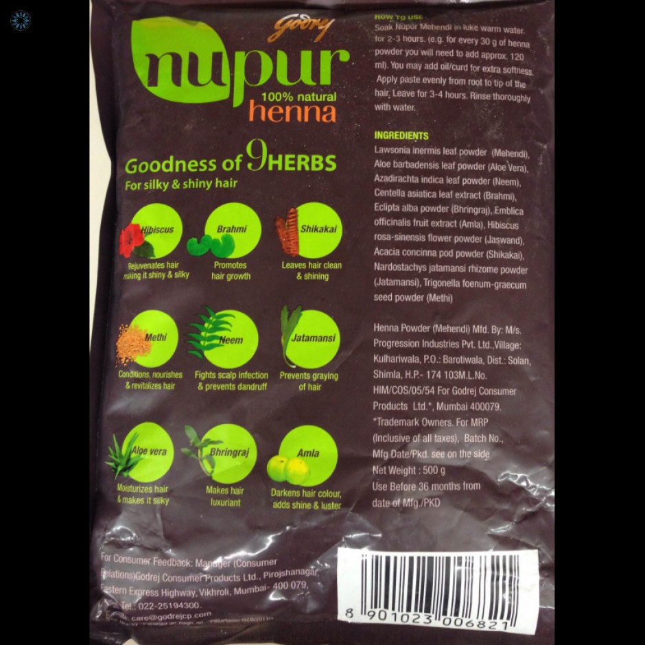 Godrej Nupur Henna 120g Goodness of 9 Herbs for Silky & Shiny Hair  Readystock | Shopee Malaysia