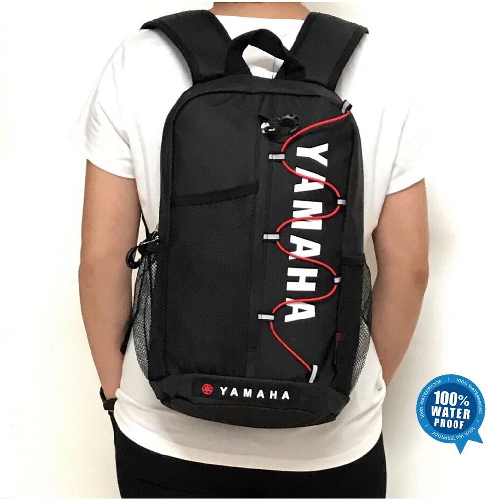 Ready Stock!! Pu Waterproof Backpack (M) Size Motorcycle Riding Bike Men Backpack Fashion Yamaha