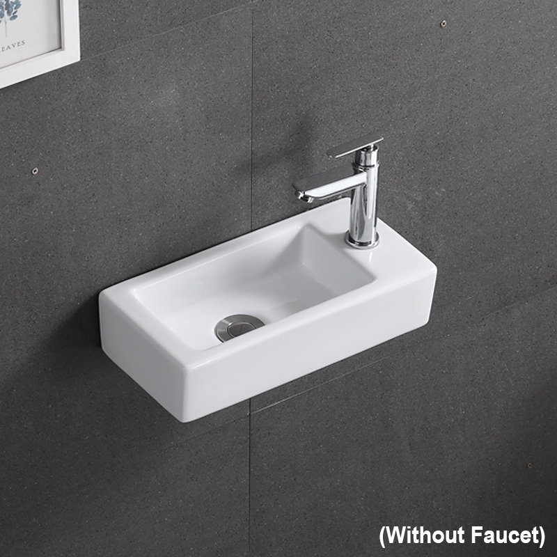 White square ceramic wash basin Wall-mounted square wash basin Bathroom ...