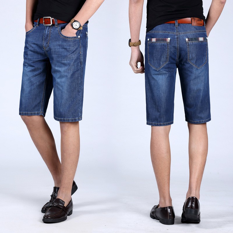 2021 Jeans Seluar Pendek Lelaki Nipis Lima Mata Lurus Fit Jeans Seluar ...