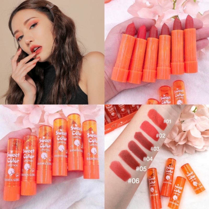 Hasaya girl sweet color lipstick peach Shopee Malaysia