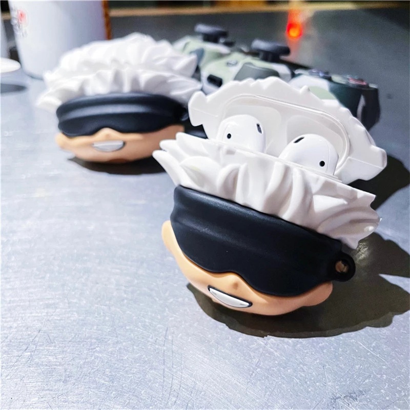 Anime Jujutsu Kaisen Protection Coque Earphone Case Cosplay Gojo Satoru Box Wireless Bluetooth Headset Cover