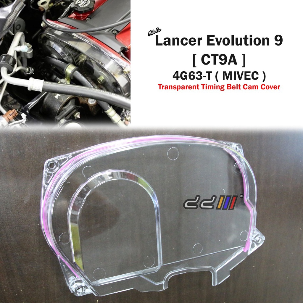 Clear Cam Pulley Gear Timing Belt Cover For Mitsubishi Lancer EVO 9 4G63-T MIVEC