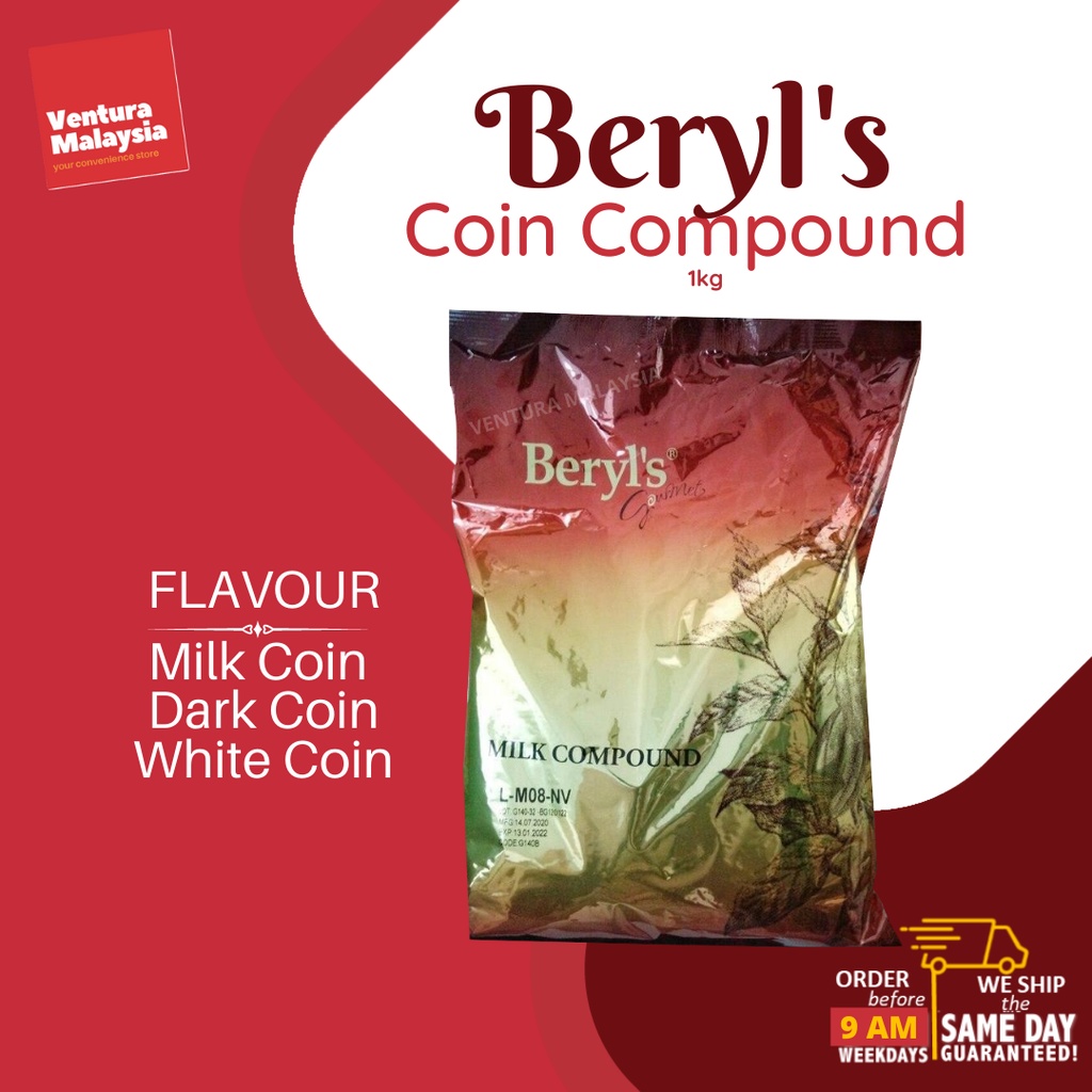 (1kg) Beryl's Milk Compound Coin Chocolate, Dark and White Beryls