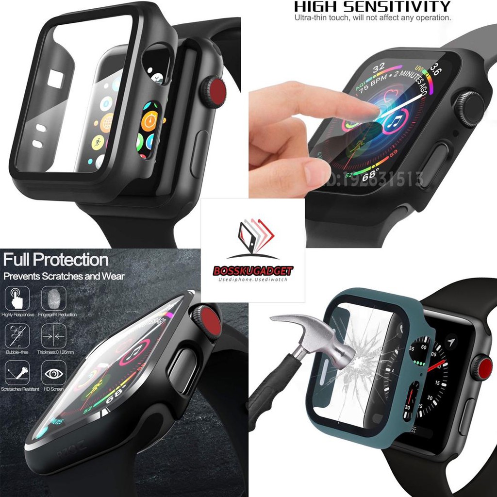 Watch 42mm & 44mm S1/2/3/4/5 And T5/T55/T500 Full Coverage Screen Protector With Case 2 In 1