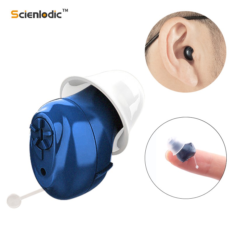 Mini Hearing Aids Battery Ear Sound Amplifier Portable Deaf Elderly Hearing Aid Tone Sound Amplifier Invisible ITE Hearing Aid Hearing Mechanical for Deaf/Elderly助听器