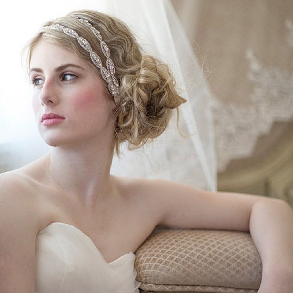 Dual Band Women Wedding Bridal Princess Rhinestone Hair Tiara Veil