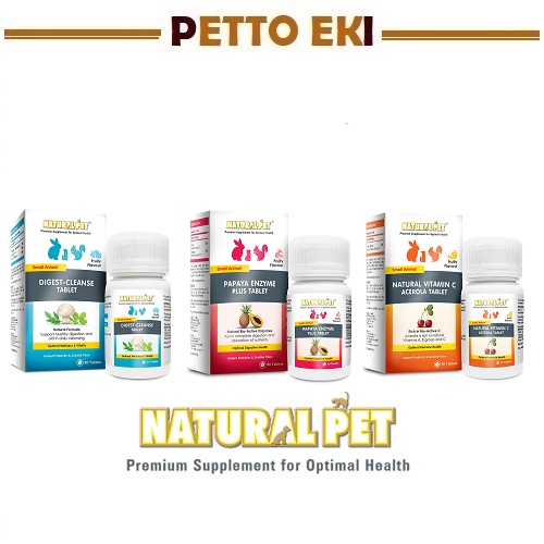 Natural Pet Small Animal Supplement 60 Tablets / Digest-Cleanse / Papaya Enzyme Plus / Vitamin C Acerola