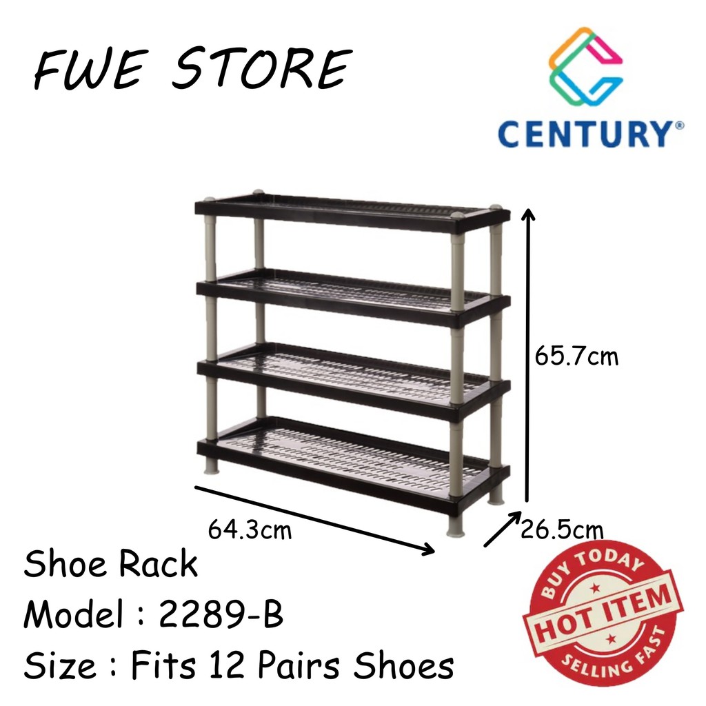 Century 4 Tier Shoe Rack Shoe Storage Shelf Storage 2289 B Shopee Malaysia