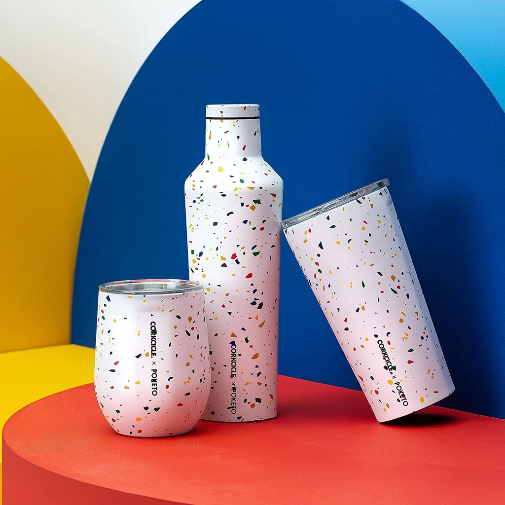 Corkcicle Poketo White Terrazzo Canteen Triple Insulated Stainless