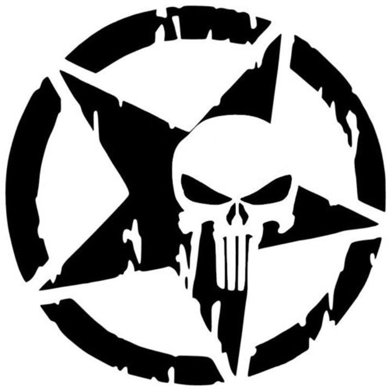 Punisher Skull Car Sticker Motorcycle Sticker Pentagram Sticker