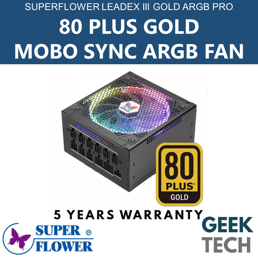 Superflower leadex iii gold argb pro full modular power supply 650w ...