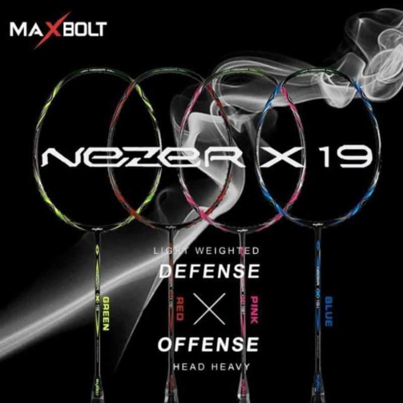 Maxbolt Nezer x19 ringan 8u 65 gram TAPI KEPALA BERAT 350mm sedap smash