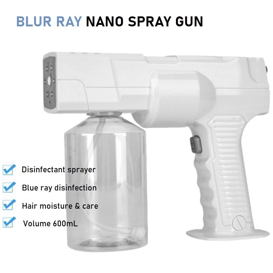 Rechargeable 600mL 800mL Nano Blue Ray UV Disinfection Sprayer Gun Sanitizer Atomizer Mist Steam Fogging Machine Fogger