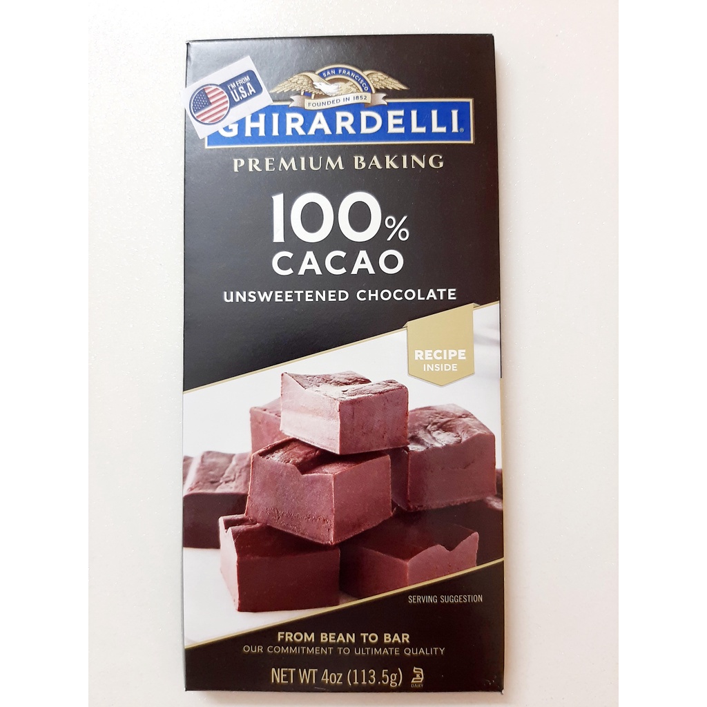 Ghirardelli Premium Baking 100 Cacao Unsweetened Chocolate 113.5g