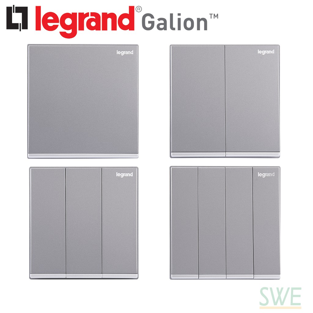 LEGRAND GALION switches with silver bar (Dark Silver) Shopee Malaysia