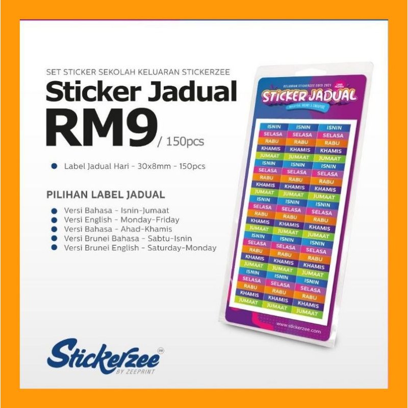 Sticker Jadual Sekolah Boleh Pilih Variasi Shopee Malaysia