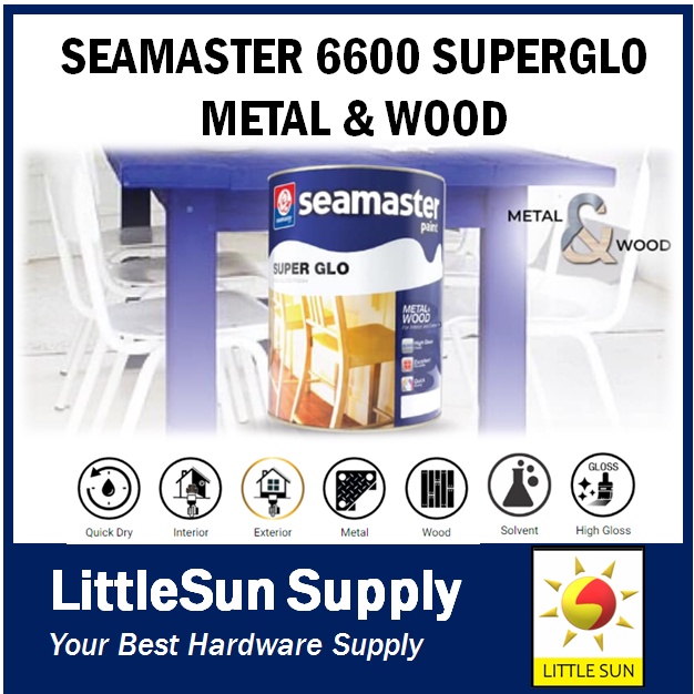 1 LITRE SEAMASTER 6600 SUPER GLO HIGH GLOSS METAL AND WOOD OIL PAINT ...