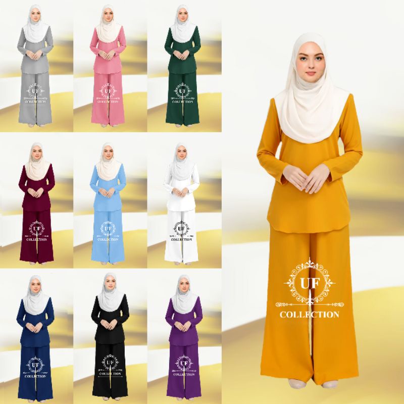 Baju Muslimah Suit Blouse Dan Seluar Palazo Viral Senang Gosok Hotselling