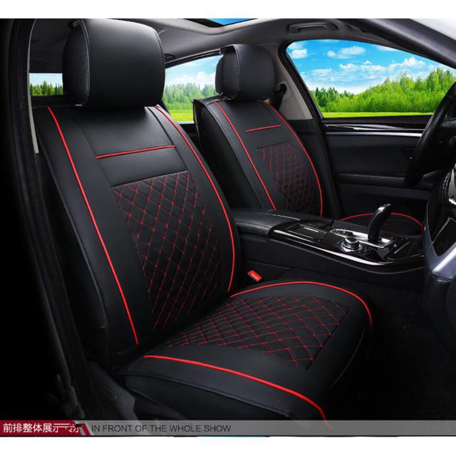 PU Leather Car Seat Cover 5-Seats/Set Universal Auto 4 