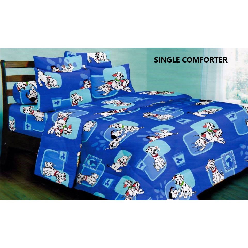 101 Dalmatians Cartoon Single Bedsheet Comforter Shopee Malaysia