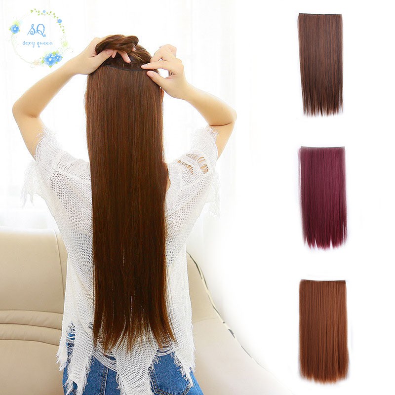 Sq Women Long Silky Straight Clip In Hair Extensions Hairs Piece