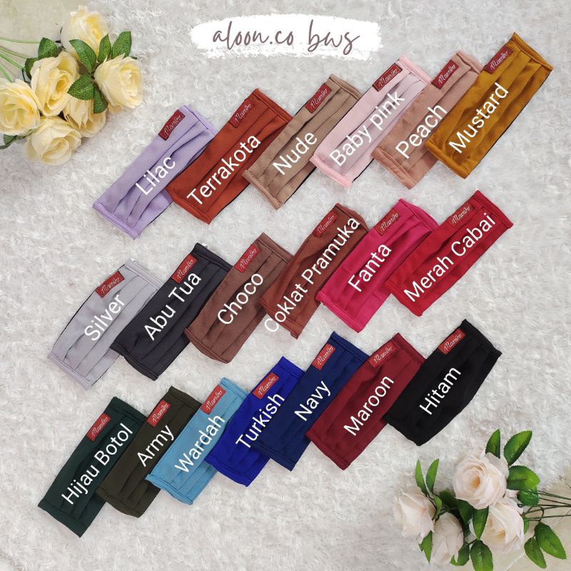 DRAWSTRING HIJAB CLOTH MASK PART 1 FACEMASK - CRIWIL HEADLOOP 2PLY - 2-LAYER DRAWSTRING MASK