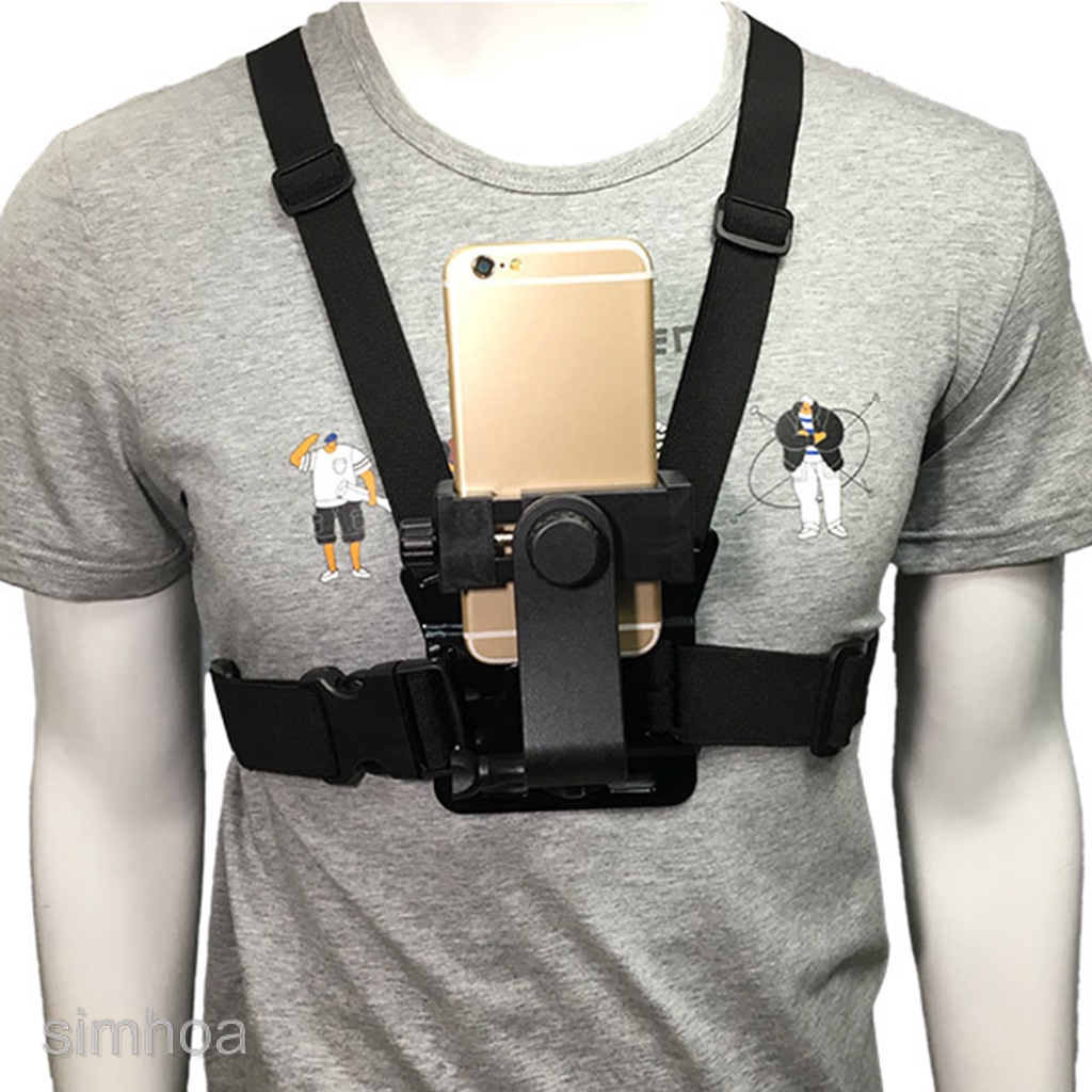 [SIMHOAMY] Adjustable Chest Mount Harness Strap Holder with Cell Phone ...