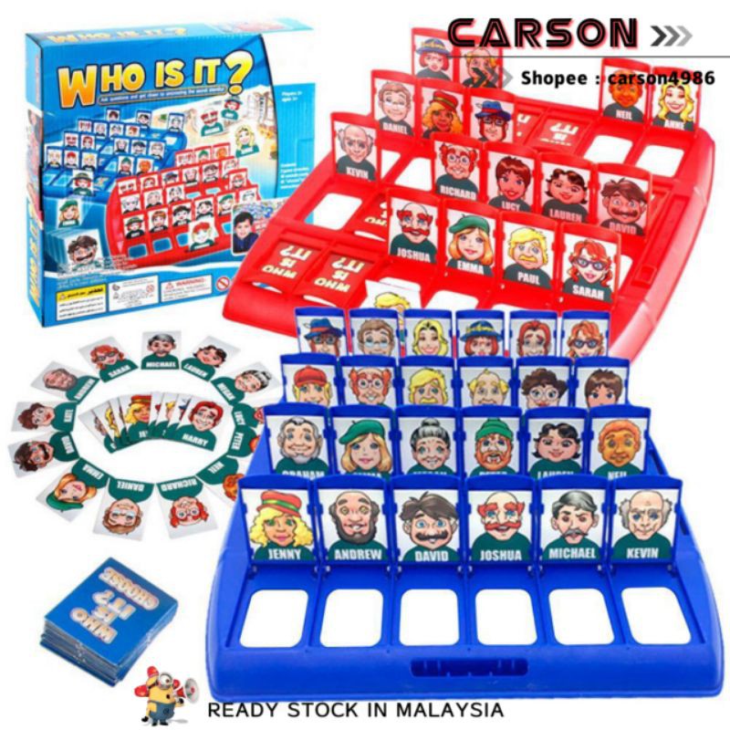 Guess Who Is It ? Classic BoardGame Funny Family Guessing Games Kids Children Toy Gift 猜人物益智逻辑推理桌游