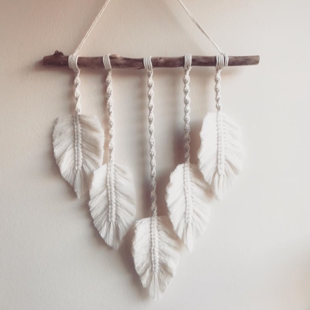 Macrame Leaf 5 Broken White Hayu 124 124 Home Decor Custom Wall Decoration Makrame Wall Hanging Shopee Malaysia