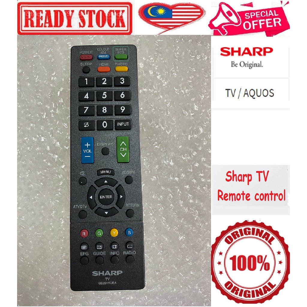 SHARP LED LCD TV REMOTE CONTROL ORIGINAL GB291WJSA GB225WJSA Shopee