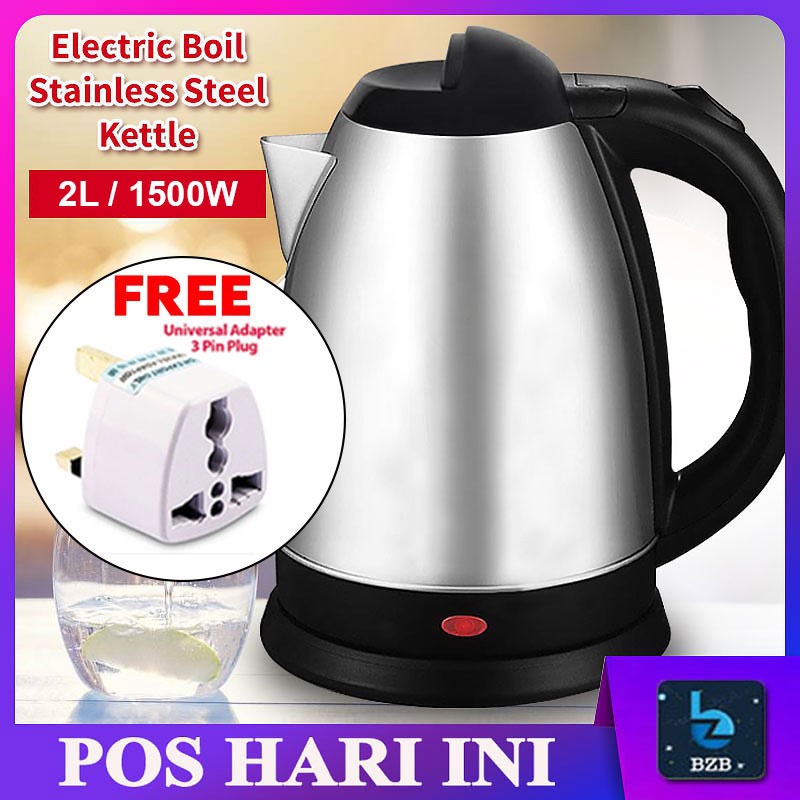 Electric Kettle Water Heater 2L 1500 Watt Stainless Steel Cordless Boiler With Shut-Off Boil Dry Cerek Elektrik 热水壶