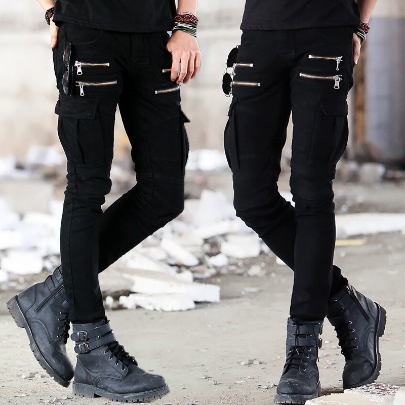 black motorcycle jeans mens