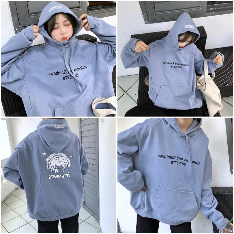 vetements blue unicorn hoodie