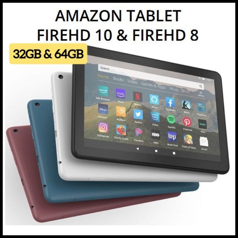 2021 Amazon Fire HD 10 Tablet | Fire HD 8 Tablet 2020 | 32GB, 64GB ...