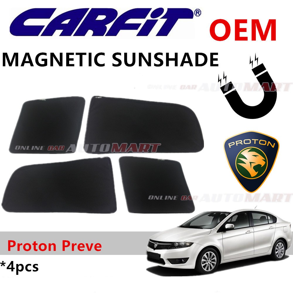 CARFIT OEM Magnetic Custom Fit Sunshade For Proton Preve (4pcs Sets)