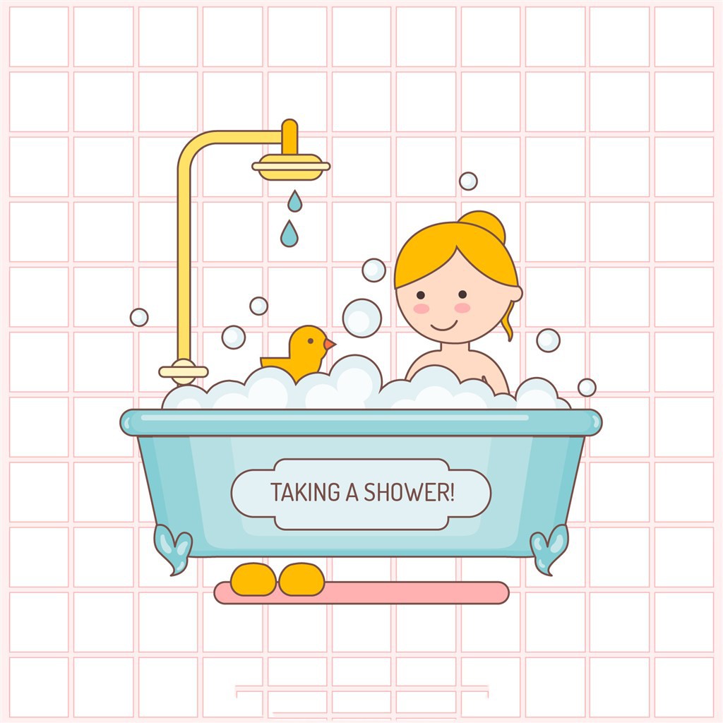 Ванная с душем рисунок для детей