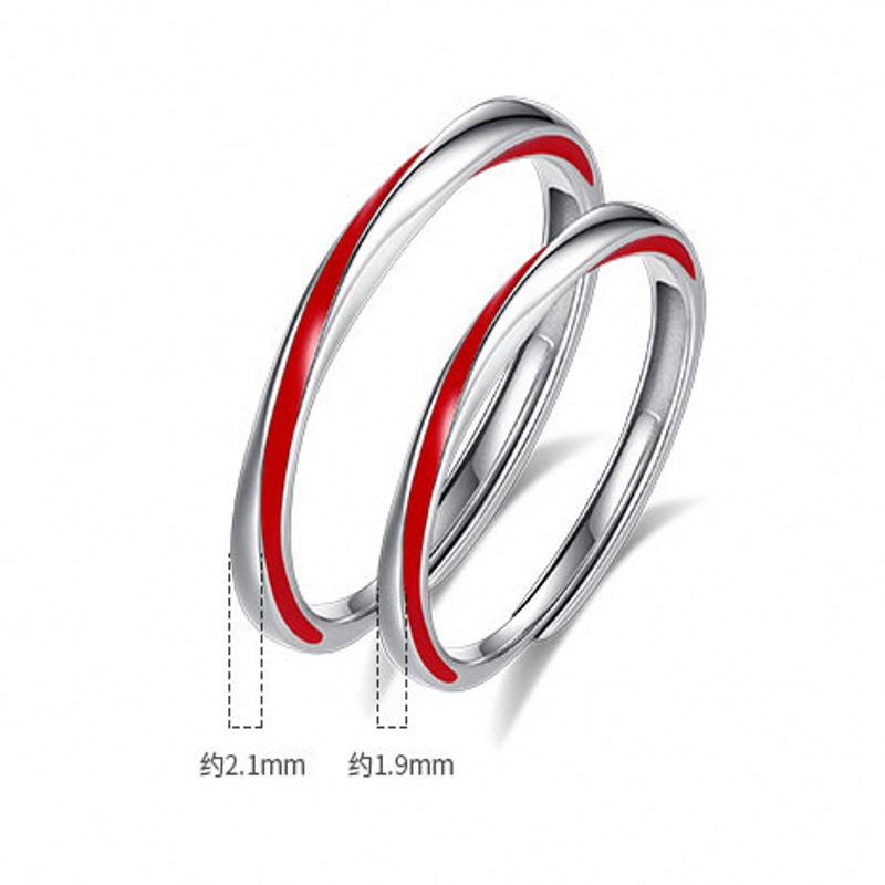 Anello per coppia regolabile di dimensioni aperte Anello Mobius rosso Anello nuziale di San Valentino_voghion.com